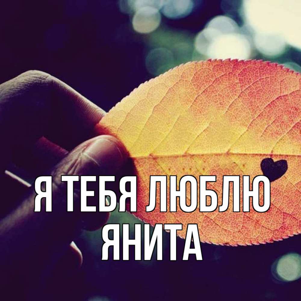 Открытка на каждый день с именем, Янита Я тебя люблю держу лист Прикольная открытка с пожеланием онлайн скачать бесплатно 