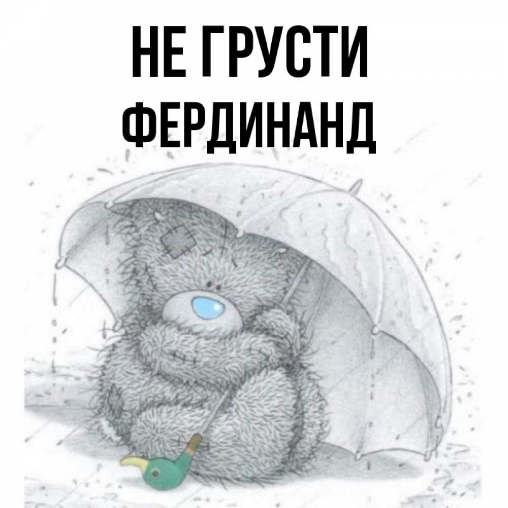 Открытка на каждый день с именем, Фердинанд Не грусти спасите мишку Тедди Прикольная открытка с пожеланием онлайн скачать бесплатно 