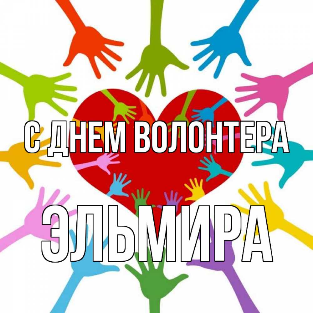 Открытка на каждый день с именем, Эльмира С днем волонтера с днем волонтера Прикольная открытка с пожеланием онлайн скачать бесплатно 