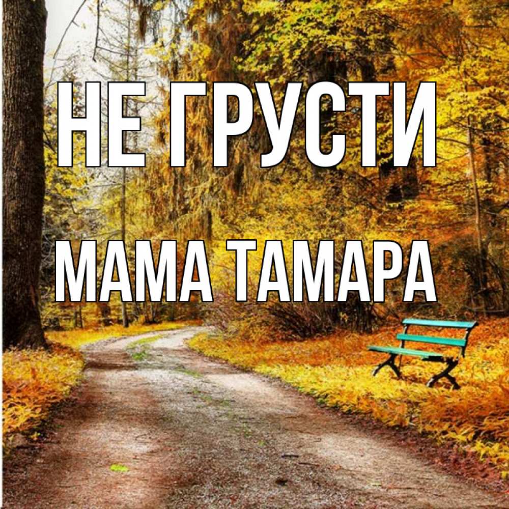 Открытка на каждый день с именем, Мама-Тамара Не грусти зеленая лавочка Прикольная открытка с пожеланием онлайн скачать бесплатно 