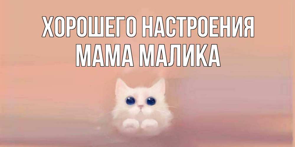 Открытка на каждый день с именем, Мама-Малика Хорошего настроения кошка Прикольная открытка с пожеланием онлайн скачать бесплатно 