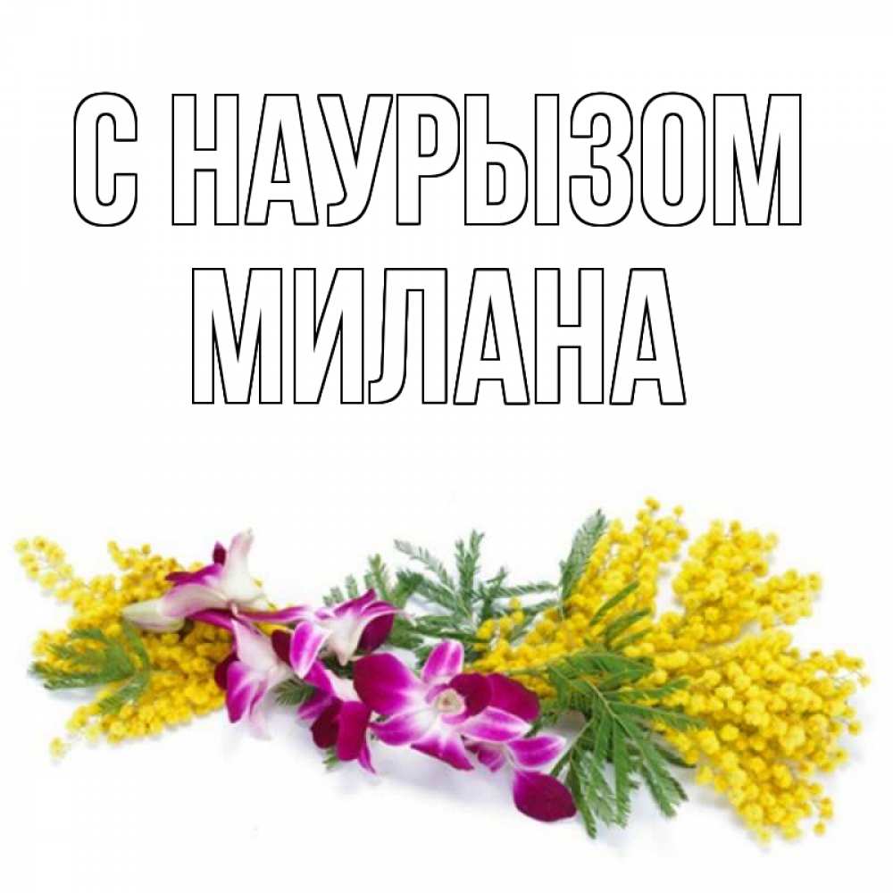 Открытка на каждый день с именем, Милана С наурызом открытка на международный женский день с цветами  1 Прикольная открытка с пожеланием онлайн скачать бесплатно 