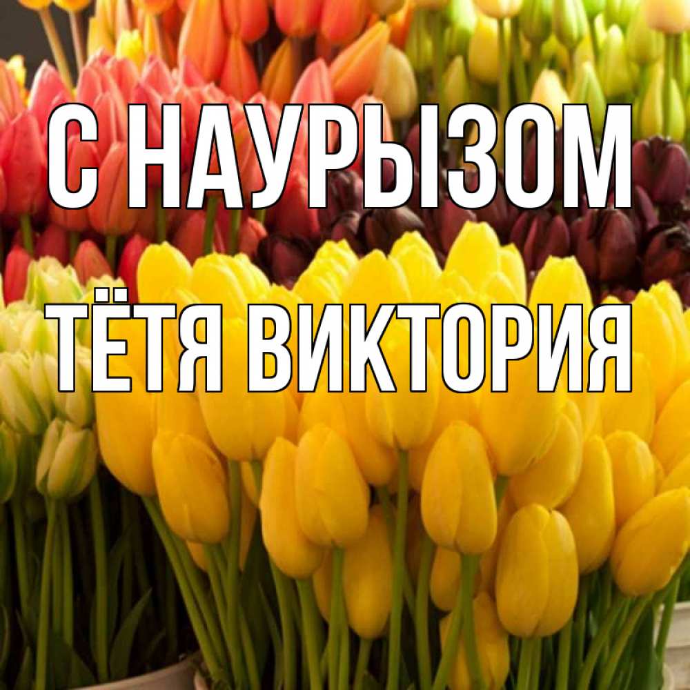 Открытка на каждый день с именем, Тётя-Виктория С наурызом цветы Прикольная открытка с пожеланием онлайн скачать бесплатно 