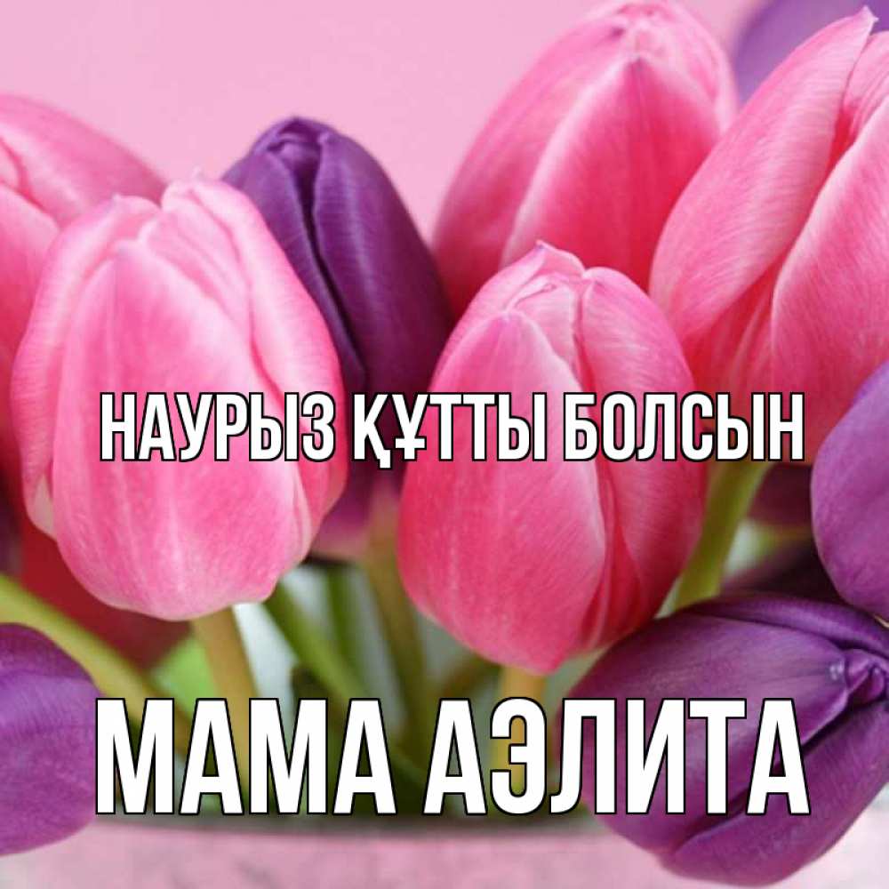 Открытка на каждый день с именем, Мама-Аэлита Наурыз құтты болсын маме 1 Прикольная открытка с пожеланием онлайн скачать бесплатно 