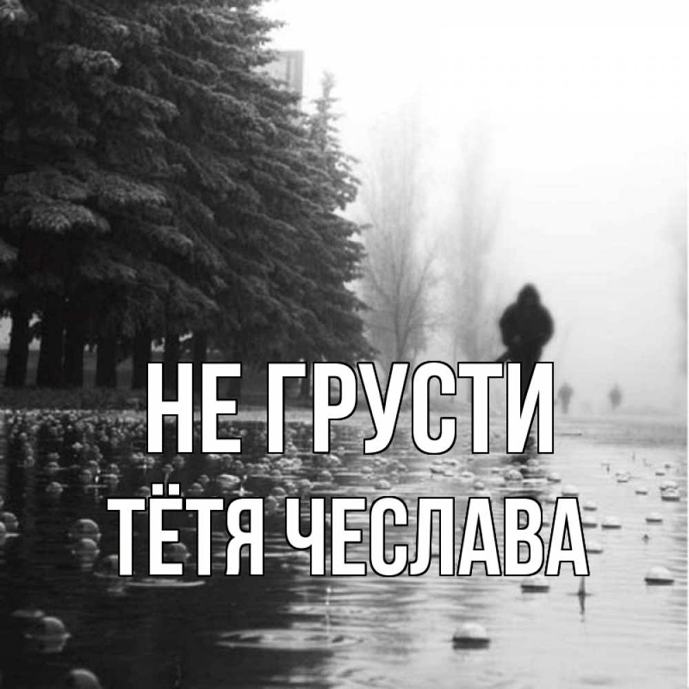 Открытка на каждый день с именем, Тётя-Чеслава Не грусти улица под дождем Прикольная открытка с пожеланием онлайн скачать бесплатно 