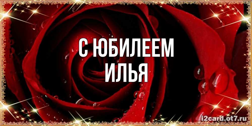Открытка на каждый день с именем, Илья С юбилеем цветок в росе на день рождения Прикольная открытка с пожеланием онлайн скачать бесплатно 