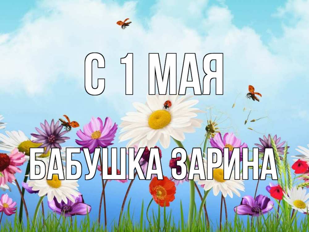 Открытка на каждый день с именем, Бабушка-Зарина С 1 мая С 1 мая Прикольная открытка с пожеланием онлайн скачать бесплатно 
