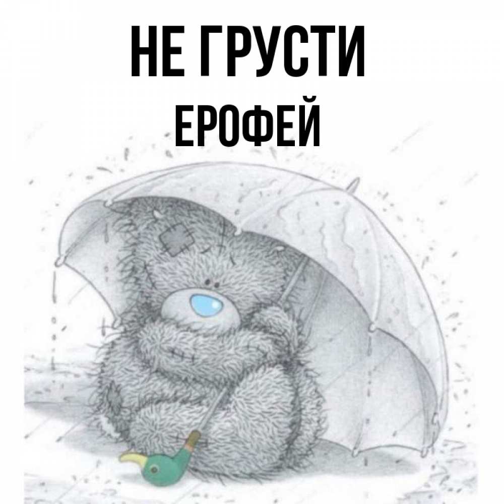 Открытка на каждый день с именем, Ерофей Не грусти спасите мишку Тедди Прикольная открытка с пожеланием онлайн скачать бесплатно 