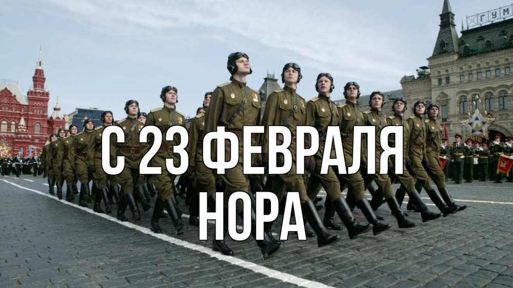 Открытка на каждый день с именем, Нора С 23 февраля 23 февраля Прикольная открытка с пожеланием онлайн скачать бесплатно 