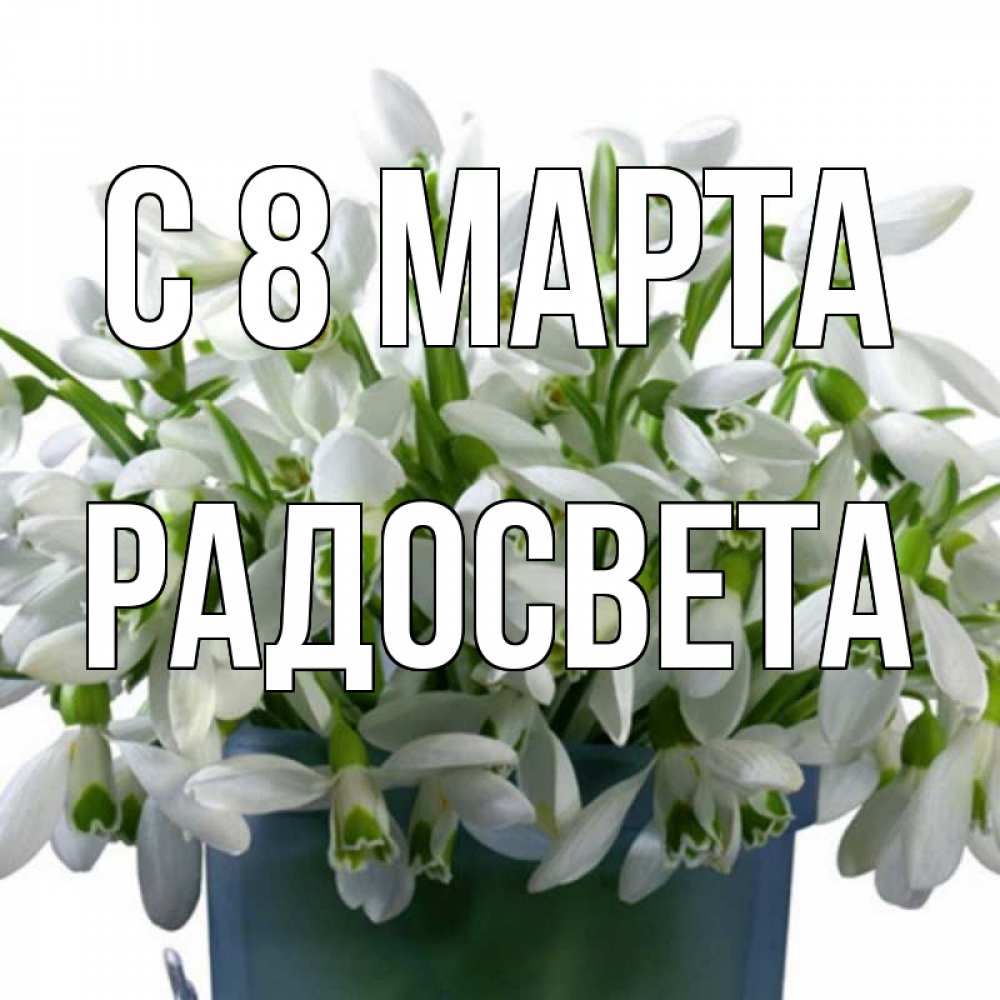 Открытка на каждый день с именем, Радосвета С 8 МАРТА цветы к международному женскому дню Прикольная открытка с пожеланием онлайн скачать бесплатно 