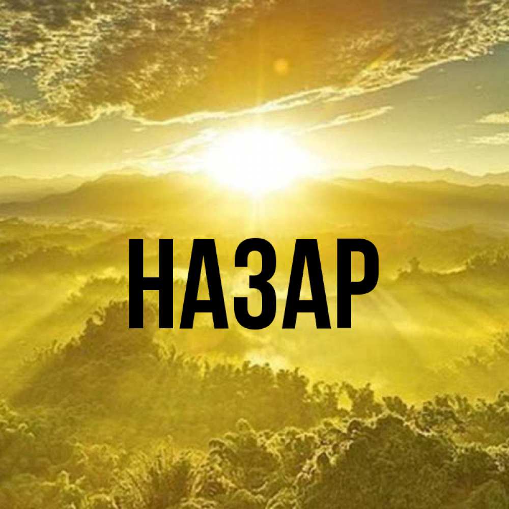 Открытка на каждый день с именем, Назар Главная леса и небо в желтом Прикольная открытка с пожеланием онлайн скачать бесплатно 