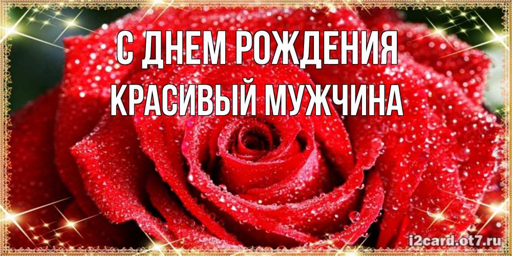 Открытка на каждый день с именем, Красивый-мужчина С днем рождения роса и роза. открытка с красивой розой Прикольная открытка с пожеланием онлайн скачать бесплатно 