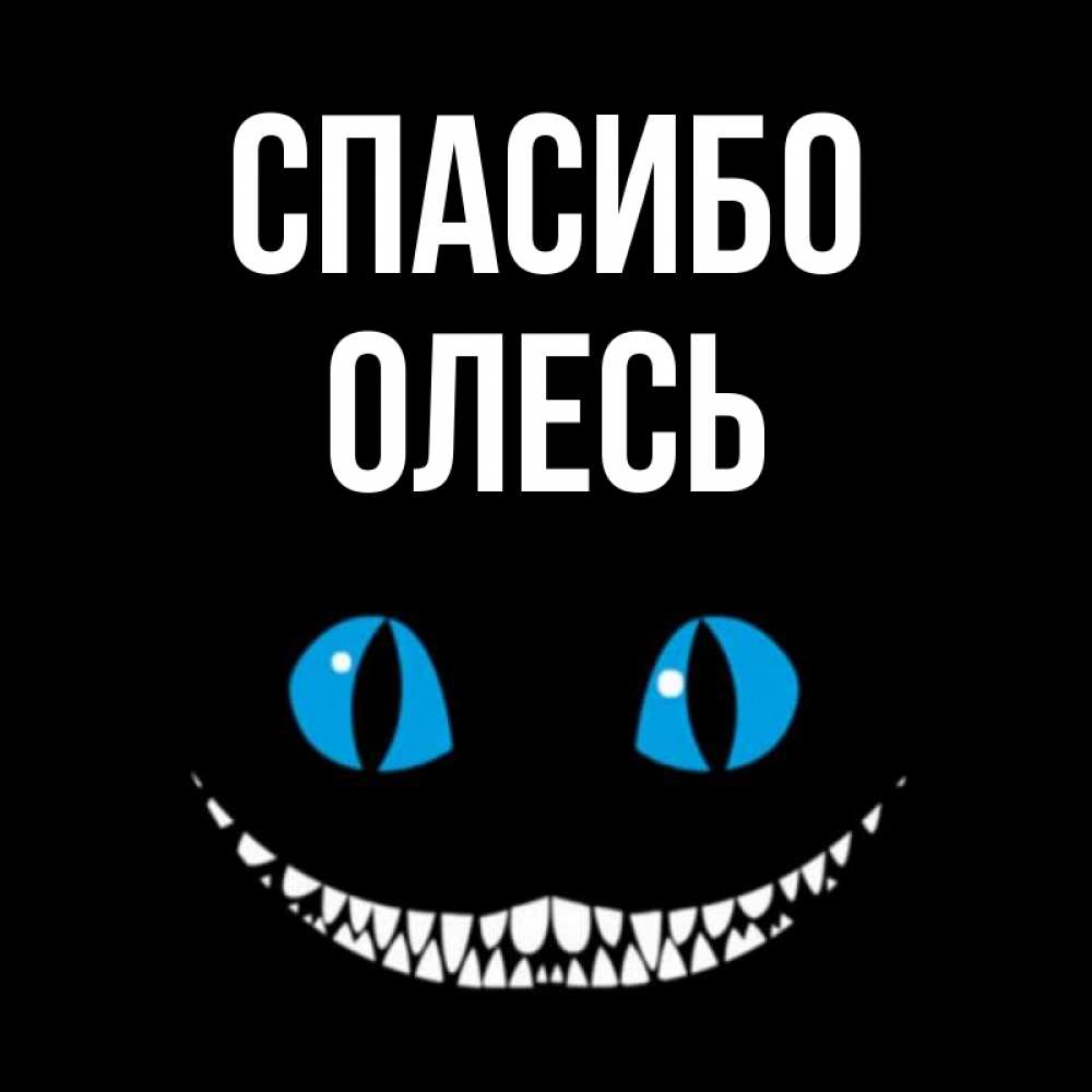 Открытка на каждый день с именем, Олесь Спасибо благодарю от чеширика Прикольная открытка с пожеланием онлайн скачать бесплатно 