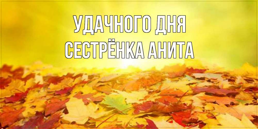 Открытка на каждый день с именем, Сестрёнка-Анита Удачного дня пожелания удачного дня Прикольная открытка с пожеланием онлайн скачать бесплатно 