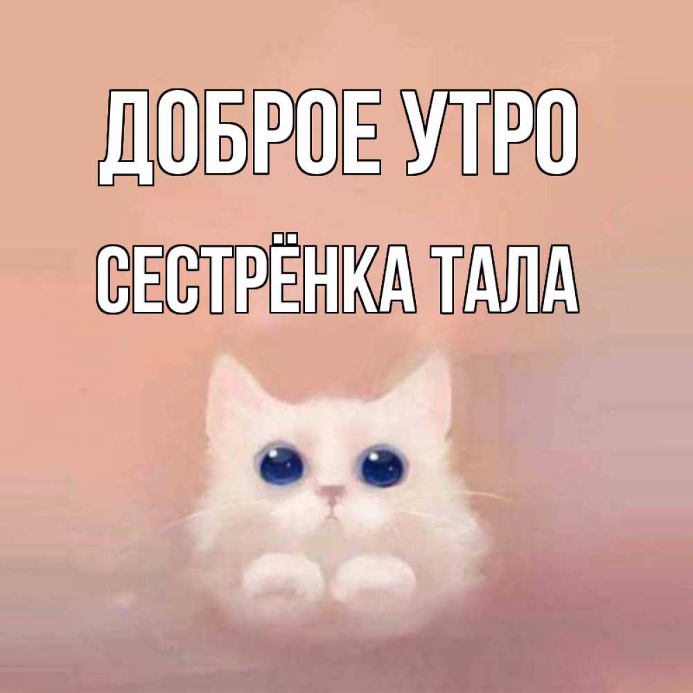 Открытка на каждый день с именем, Сестрёнка-Тала Доброе утро на розовом фоне Прикольная открытка с пожеланием онлайн скачать бесплатно 