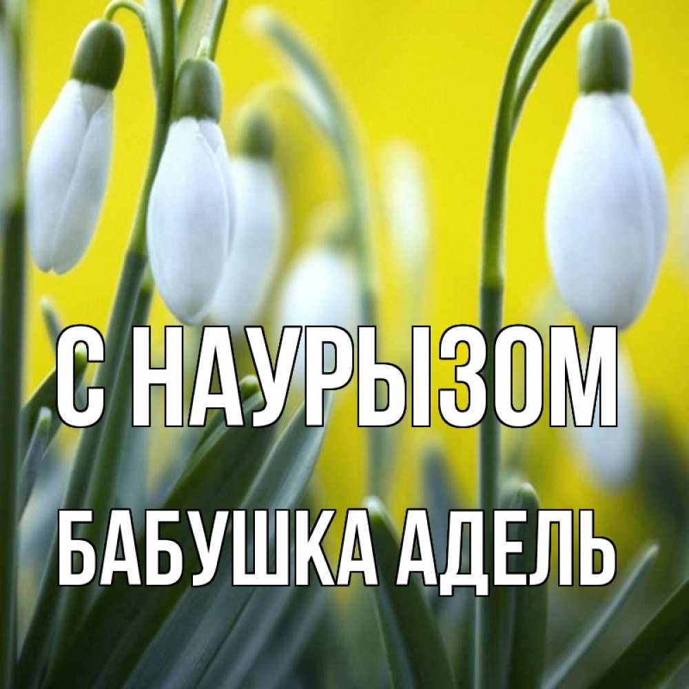 Открытка на каждый день с именем, Бабушка-Адель С наурызом весенние цветы Прикольная открытка с пожеланием онлайн скачать бесплатно 