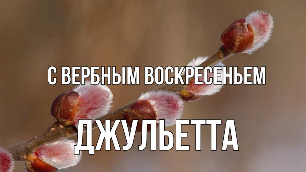 Открытка на каждый день с именем, Джульетта С вербным воскресеньем верба Прикольная открытка с пожеланием онлайн скачать бесплатно 