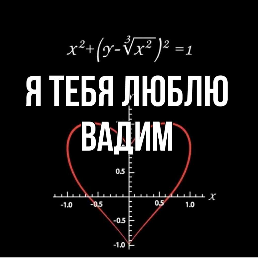 Открытка на каждый день с именем, Вадим Я тебя люблю сердечная формула Прикольная открытка с пожеланием онлайн скачать бесплатно 