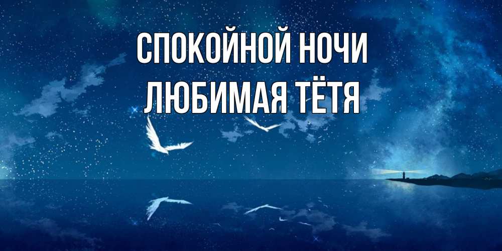 Открытка на каждый день с именем, любимая-Тётя Спокойной ночи птицы летят на фоне ночного неба Прикольная открытка с пожеланием онлайн скачать бесплатно 