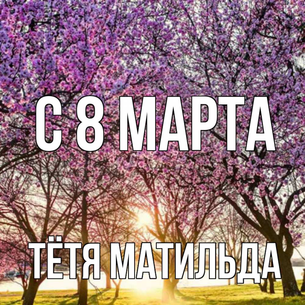 Открытка на каждый день с именем, Тётя-Матильда С 8 МАРТА международный женский день Прикольная открытка с пожеланием онлайн скачать бесплатно 
