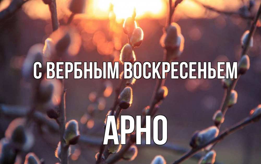 Открытка на каждый день с именем, Арно С вербным воскресеньем верба Прикольная открытка с пожеланием онлайн скачать бесплатно 