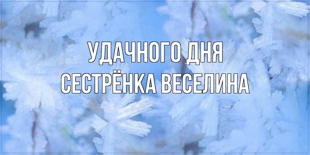 Открытка на каждый день с именем, Сестрёнка-Веселина Удачного дня открытка на зимний день Прикольная открытка с пожеланием онлайн скачать бесплатно 