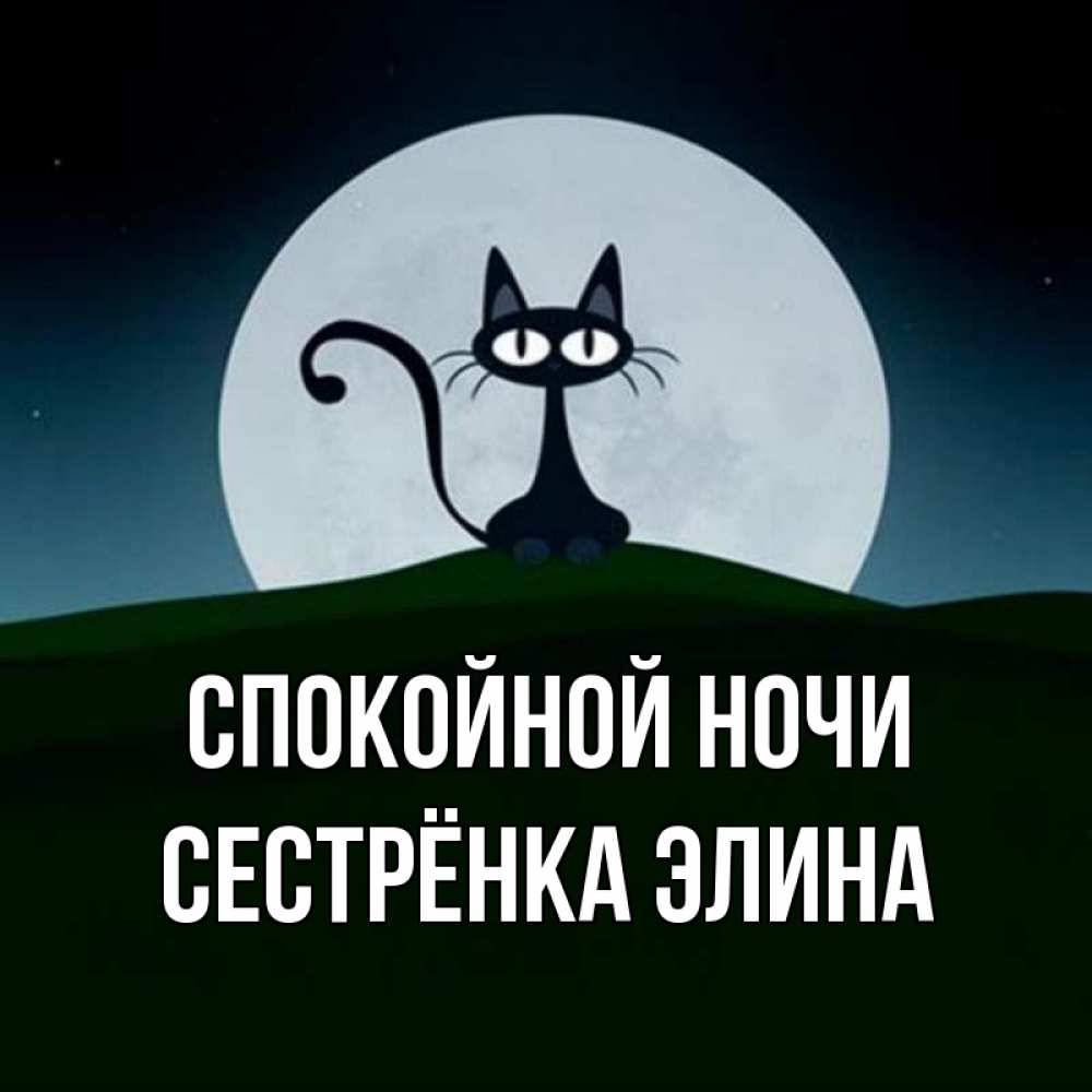 Открытка на каждый день с именем, Сестрёнка-Элина Спокойной ночи хорошо выспаться ночью и без кошмаров Прикольная открытка с пожеланием онлайн скачать бесплатно 