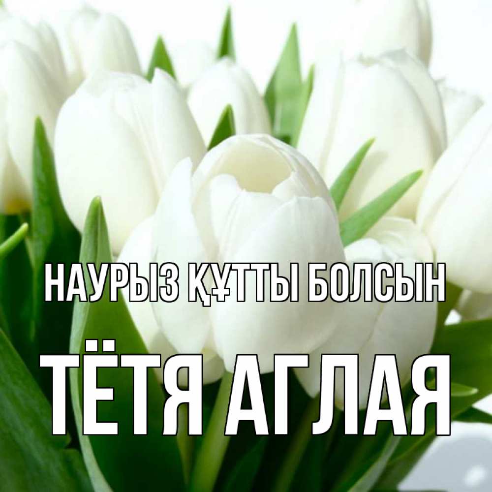 Открытка на каждый день с именем, Тётя-Аглая Наурыз құтты болсын цветы Прикольная открытка с пожеланием онлайн скачать бесплатно 