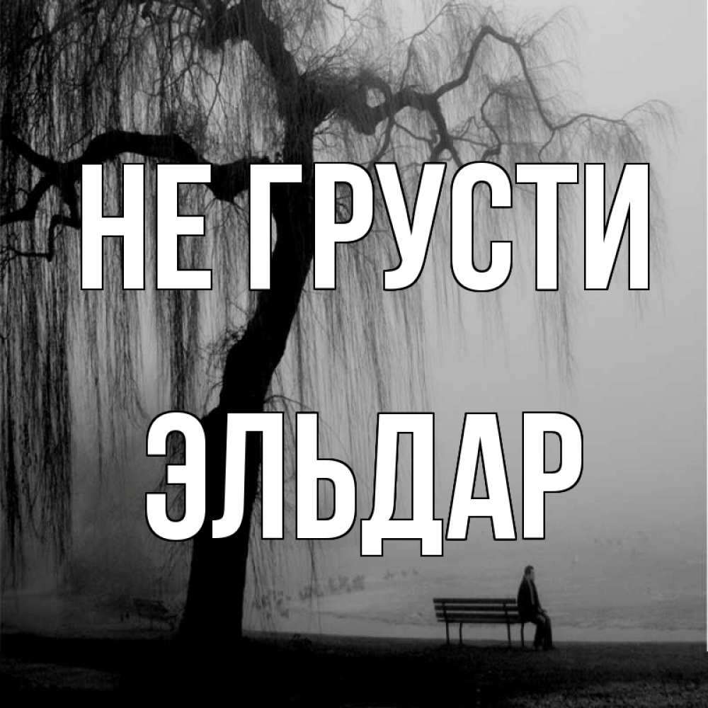 Открытка на каждый день с именем, Эльдар Не грусти висящие ветки дерева и лавочка под деревом Прикольная открытка с пожеланием онлайн скачать бесплатно 