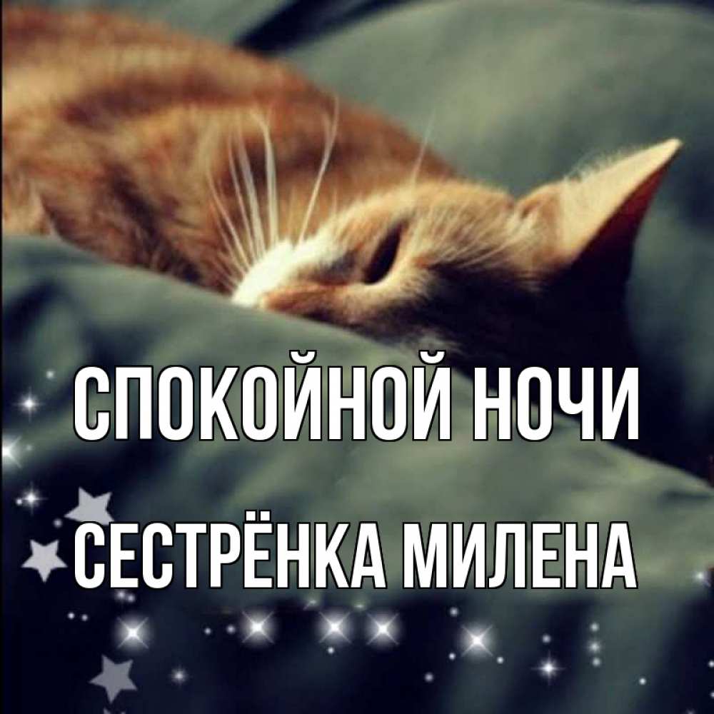 Открытка на каждый день с именем, Сестрёнка-Милена Спокойной ночи кроватка Прикольная открытка с пожеланием онлайн скачать бесплатно 