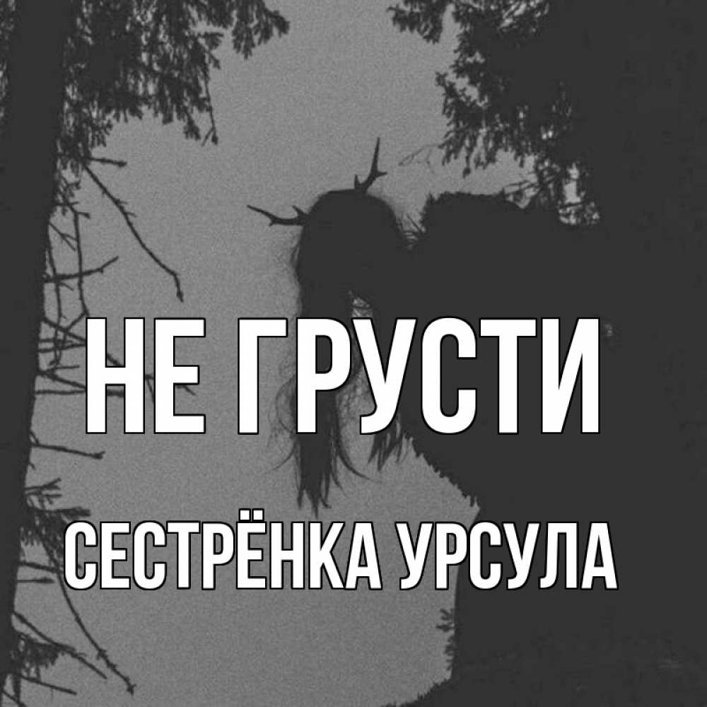 Открытка на каждый день с именем, Сестрёнка-Урсула Не грусти чудище лесное Прикольная открытка с пожеланием онлайн скачать бесплатно 