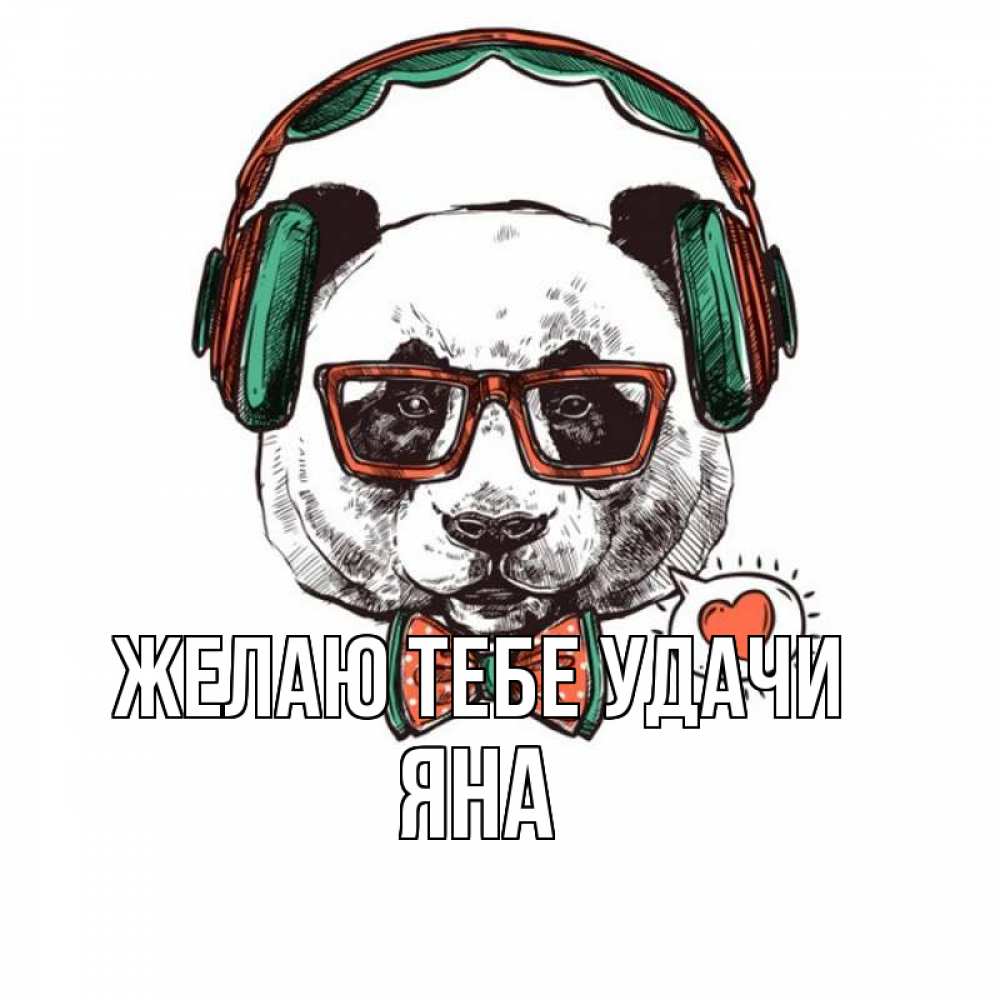 Открытка на каждый день с именем, Яна Желаю тебе удачи деловой пес Прикольная открытка с пожеланием онлайн скачать бесплатно 