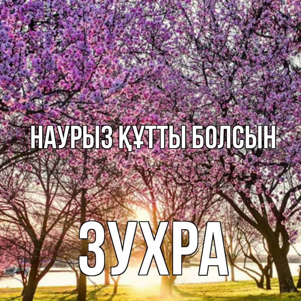 Открытка на каждый день с именем, Зухра Наурыз құтты болсын наурыз Прикольная открытка с пожеланием онлайн скачать бесплатно 