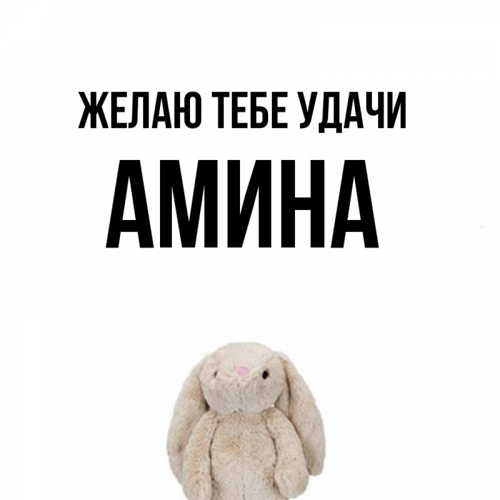 Открытка на каждый день с именем, Амина Желаю тебе удачи сайт создаватель открыток Прикольная открытка с пожеланием онлайн скачать бесплатно 