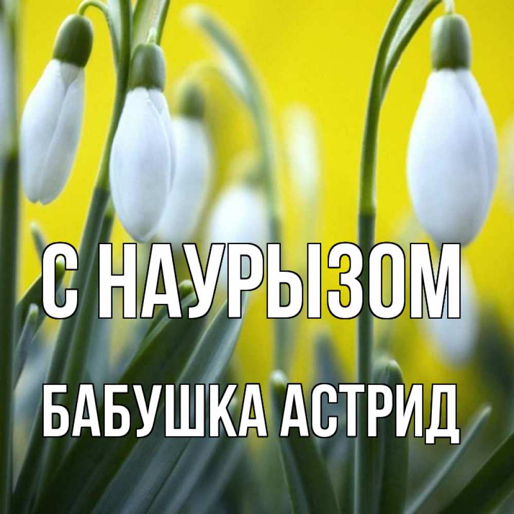 Открытка на каждый день с именем, Бабушка-Астрид С наурызом весенние цветы Прикольная открытка с пожеланием онлайн скачать бесплатно 