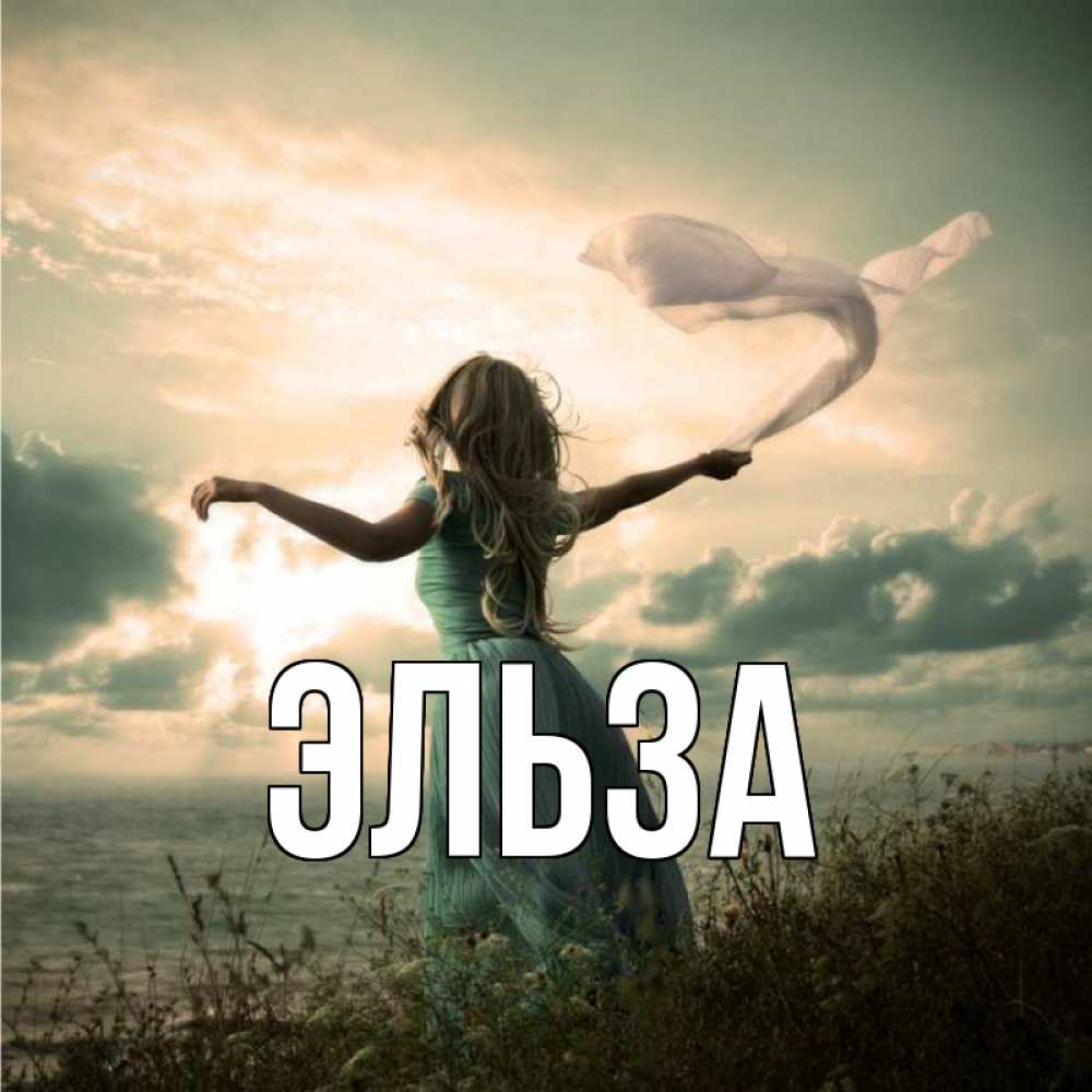 Открытка на каждый день с именем, Эльза Главная белый флаг Прикольная открытка с пожеланием онлайн скачать бесплатно 