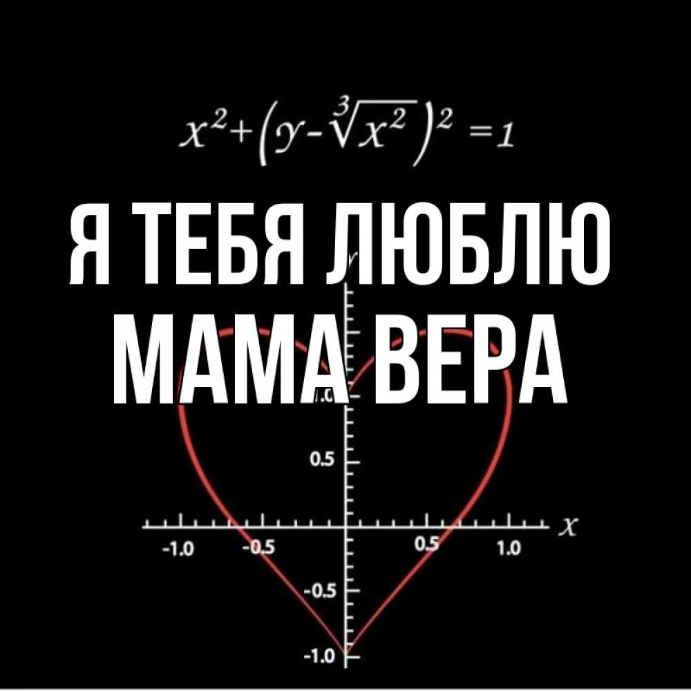Открытка на каждый день с именем, Мама-Вера Я тебя люблю сердечная формула Прикольная открытка с пожеланием онлайн скачать бесплатно 