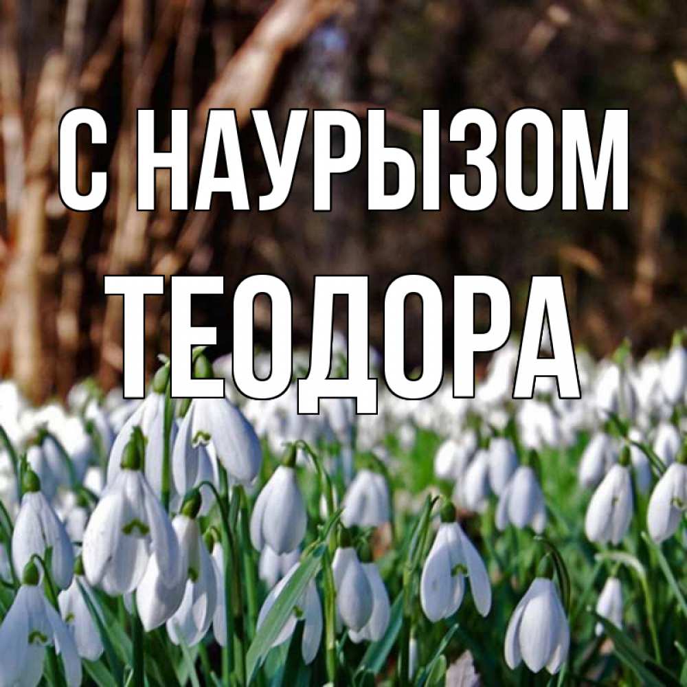 Открытка на каждый день с именем, Теодора С наурызом с подснежниками 1 Прикольная открытка с пожеланием онлайн скачать бесплатно 