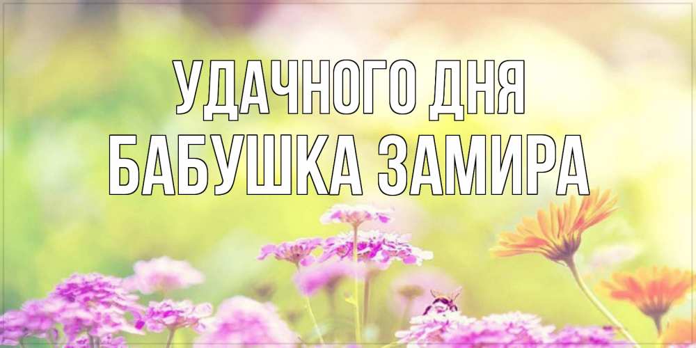 Открытка на каждый день с именем, Бабушка-Замира Удачного дня красивая открытка с летней темой Прикольная открытка с пожеланием онлайн скачать бесплатно 
