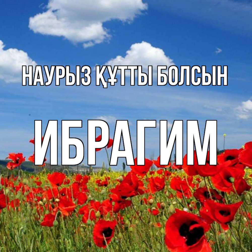 Открытка на каждый день с именем, Ибрагим Наурыз құтты болсын наурыз  день 1 Прикольная открытка с пожеланием онлайн скачать бесплатно 