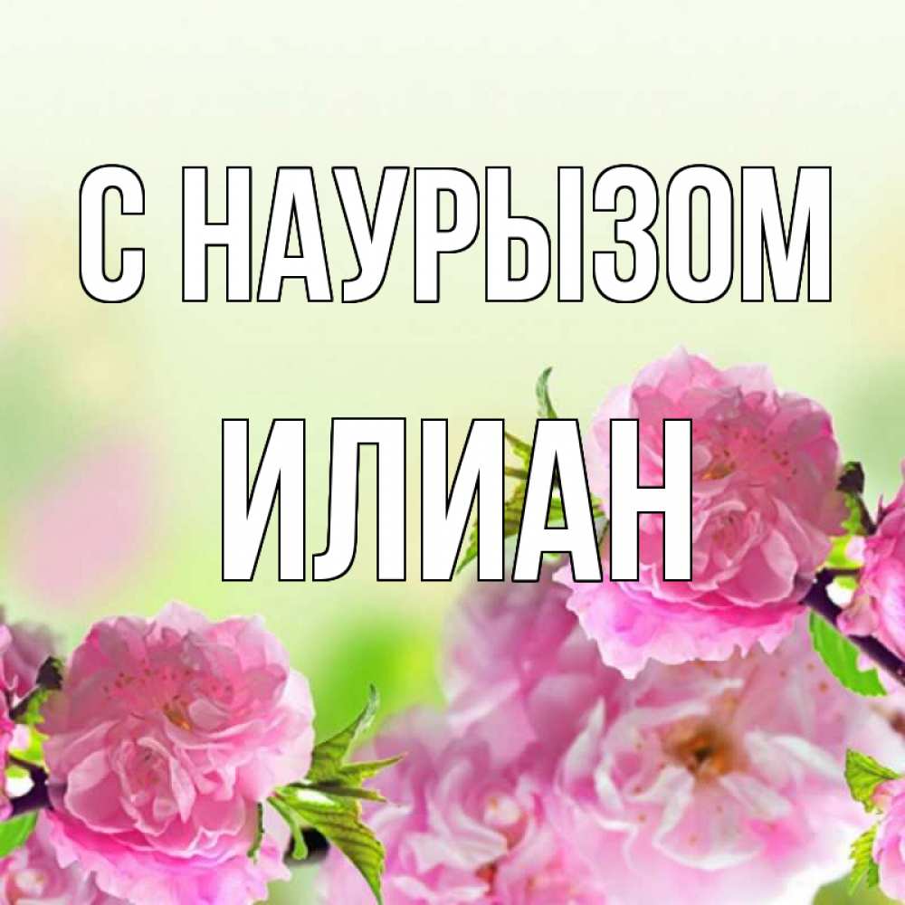Открытка на каждый день с именем, Илиан С наурызом цветы Прикольная открытка с пожеланием онлайн скачать бесплатно 