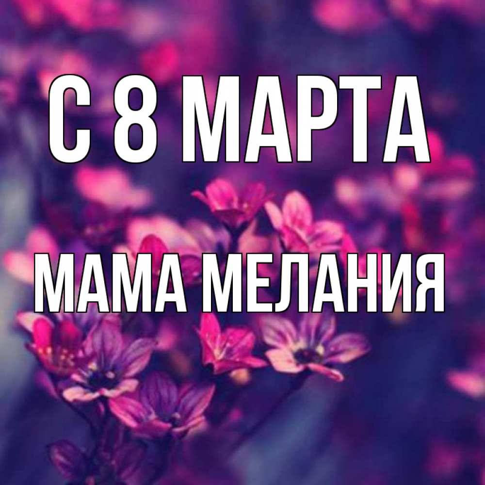 Открытка на каждый день с именем, Мама-Мелания С 8 МАРТА небольшие цветы 1 Прикольная открытка с пожеланием онлайн скачать бесплатно 