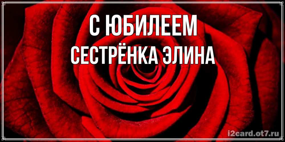Открытка на каждый день с именем, Сестрёнка-Элина С юбилеем алая роза Прикольная открытка с пожеланием онлайн скачать бесплатно 