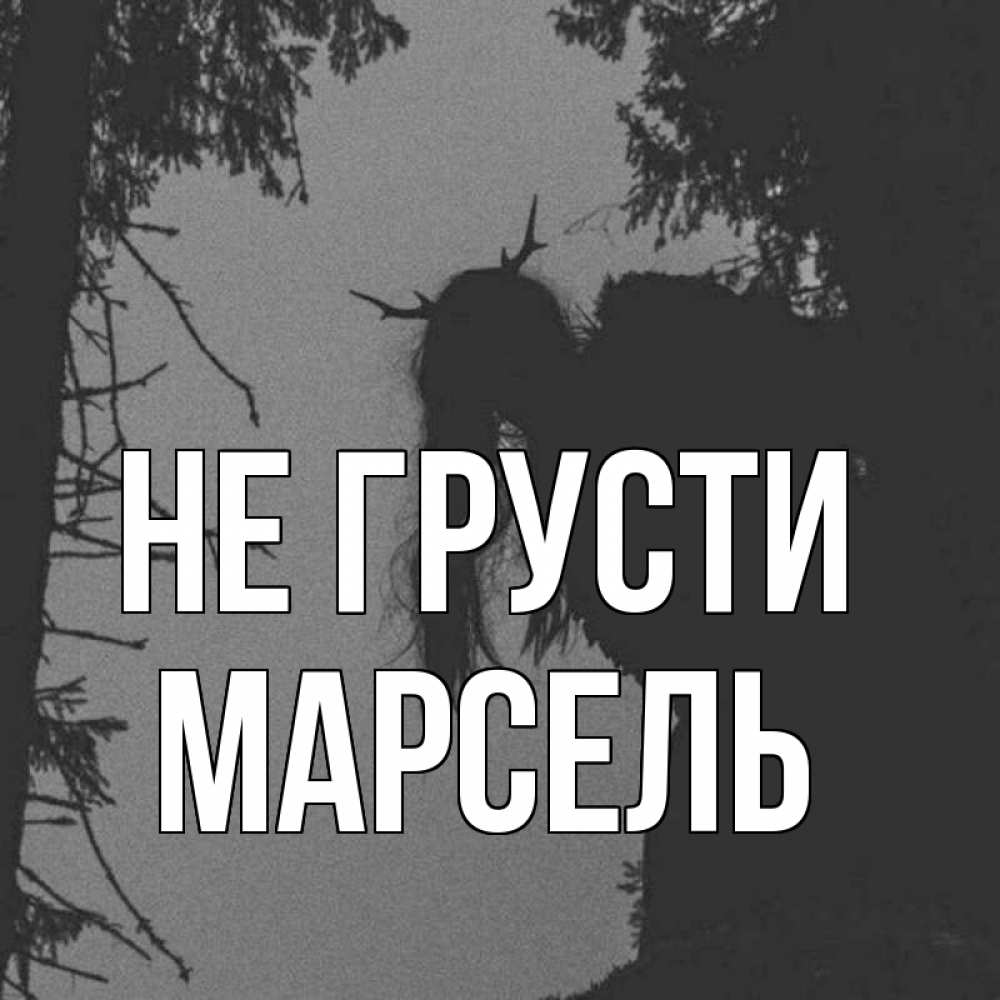 Открытка на каждый день с именем, Марсель Не грусти чудище лесное Прикольная открытка с пожеланием онлайн скачать бесплатно 