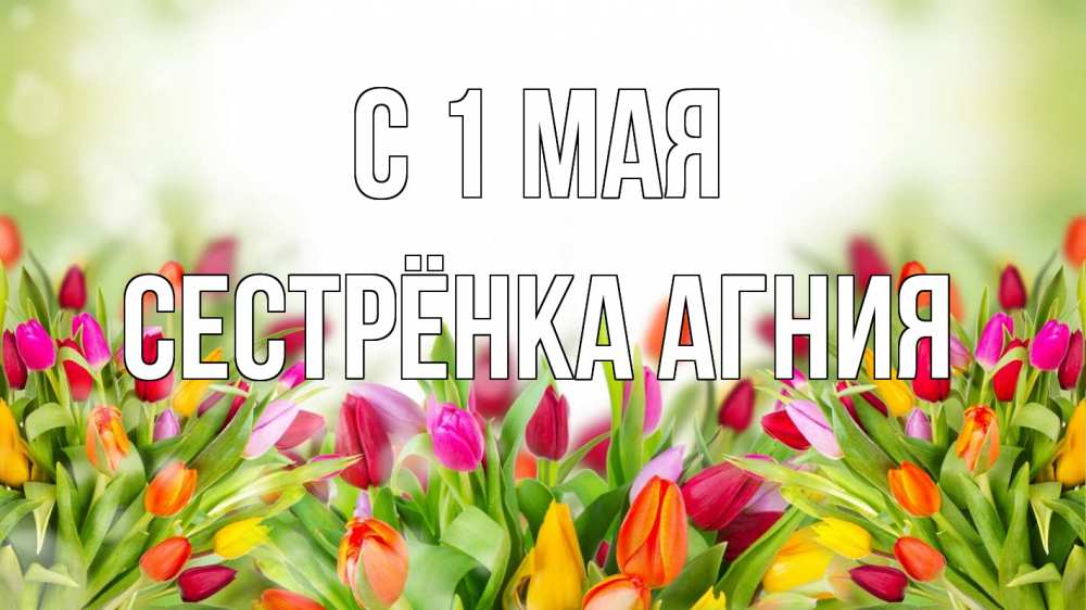 Открытка на каждый день с именем, Сестрёнка-Агния С 1 мая С 1 мая Прикольная открытка с пожеланием онлайн скачать бесплатно 