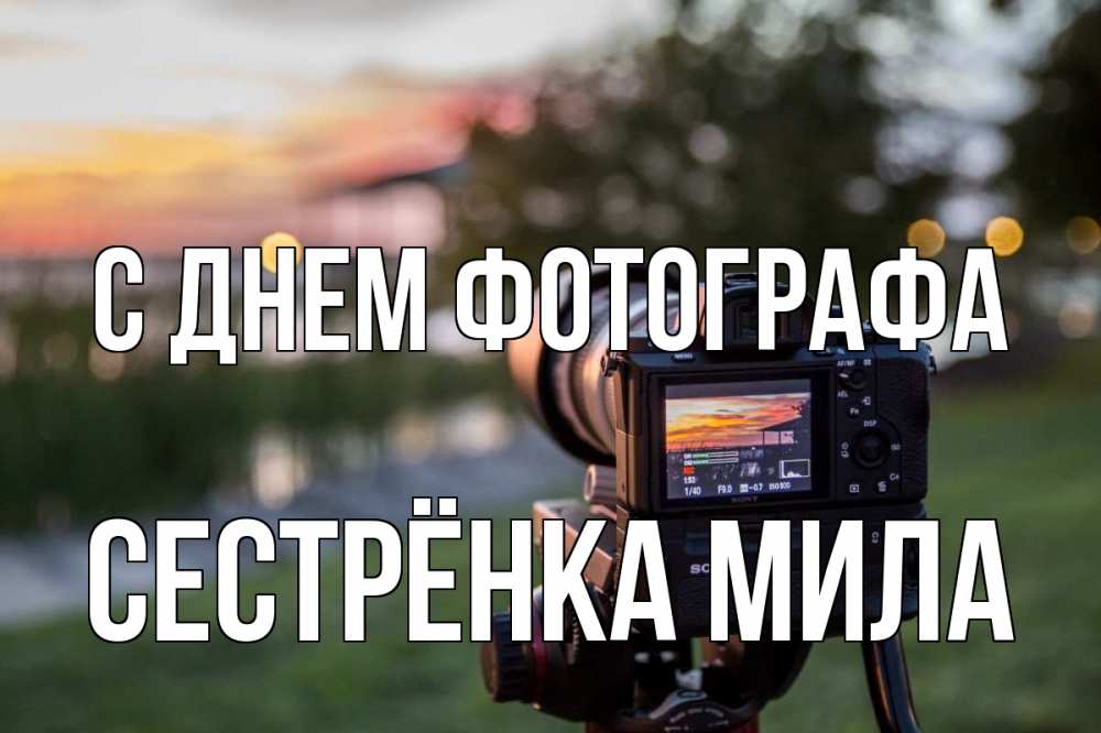 Открытка на каждый день с именем, Сестрёнка-Мила С днем фотографа с днем фотографа Прикольная открытка с пожеланием онлайн скачать бесплатно 