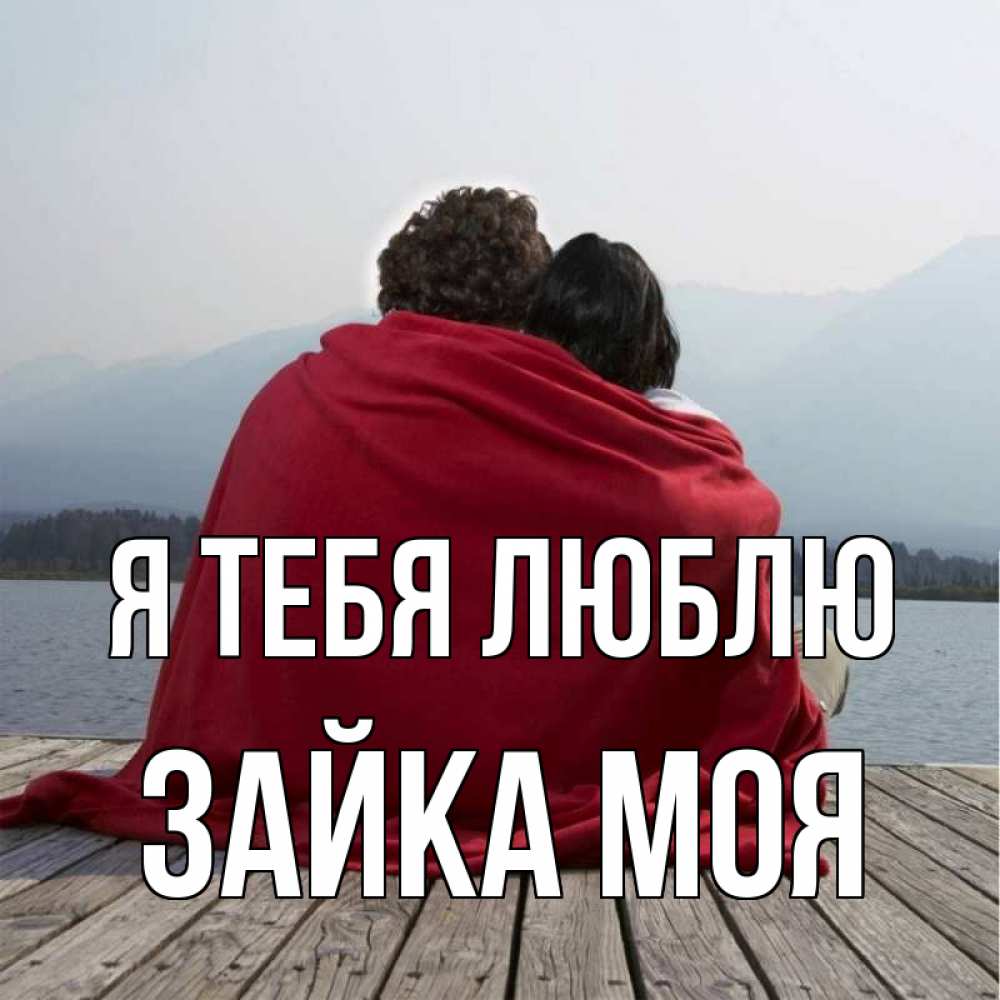 Открытка на каждый день с именем, Зайка-моя Я тебя люблю плед Прикольная открытка с пожеланием онлайн скачать бесплатно 