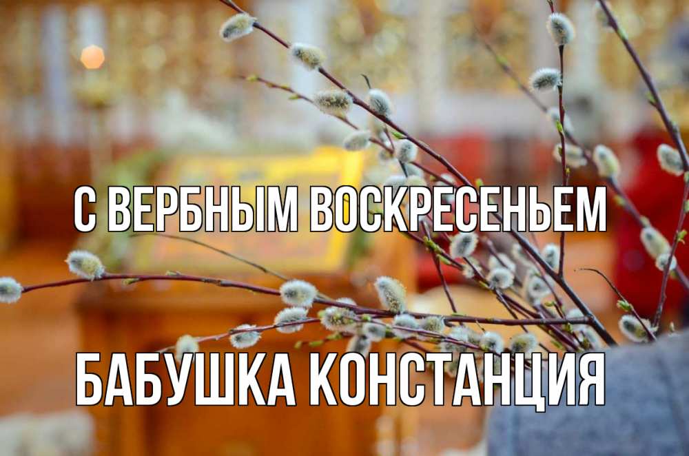 Открытка на каждый день с именем, Бабушка-Констанция С вербным воскресеньем верба Прикольная открытка с пожеланием онлайн скачать бесплатно 