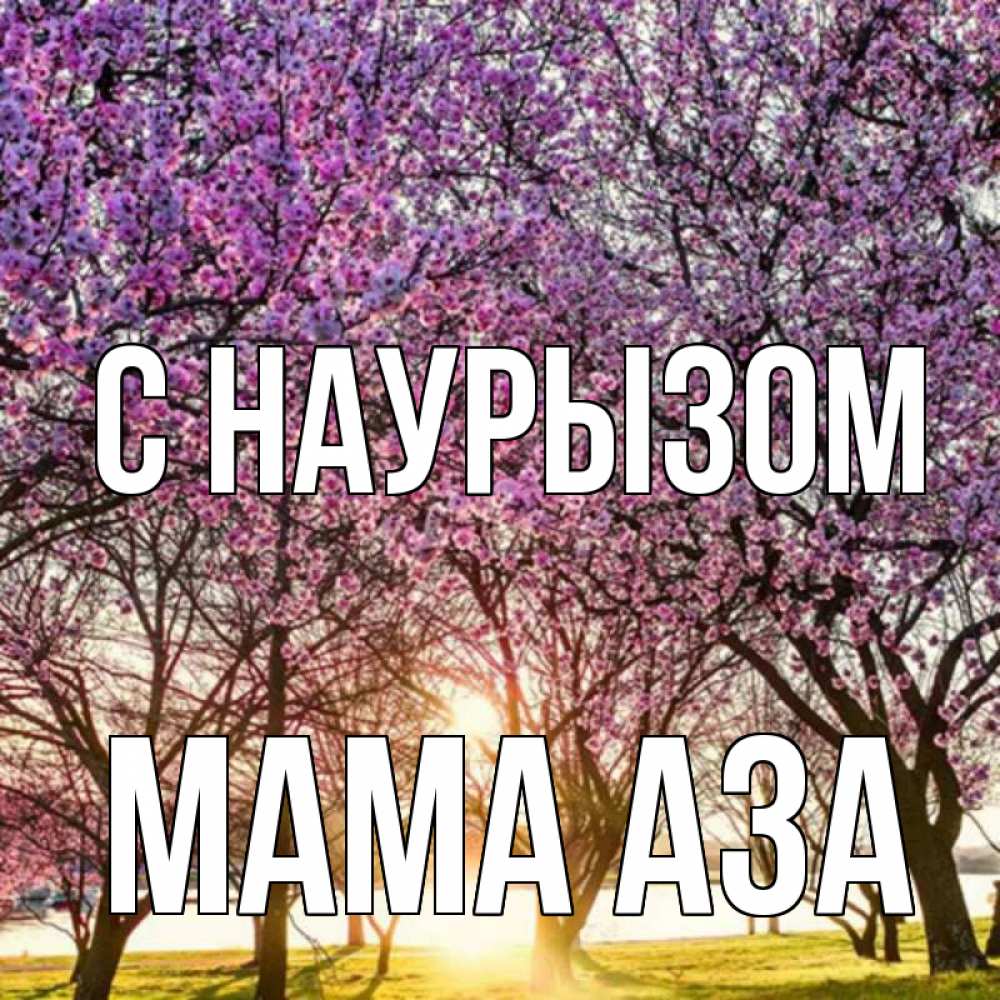 Открытка на каждый день с именем, Мама-Аза С наурызом праздник весны наурыз Прикольная открытка с пожеланием онлайн скачать бесплатно 