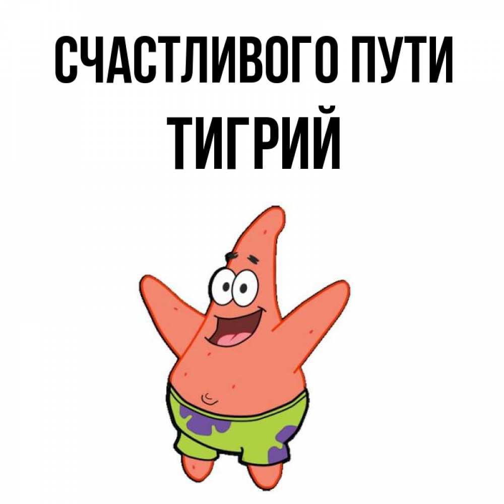 Открытка на каждый день с именем, Тигрий Счастливого пути желает тебе хорошей дороги Прикольная открытка с пожеланием онлайн скачать бесплатно 